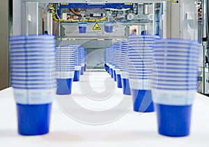 Production of plastic cups