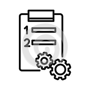 Production Priorities Black And White Icon Illustration