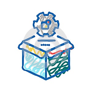 production process icon doodle illustration