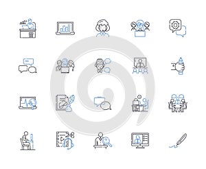 Production process line icons collection. Manufacturing, Assembly, Fabrication, Machining, Injection, Extrusion, Molding