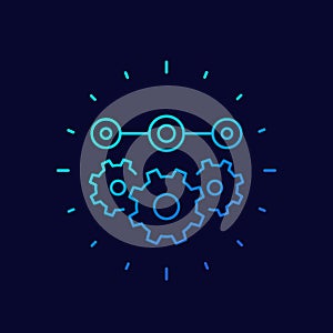 production process line vector icon