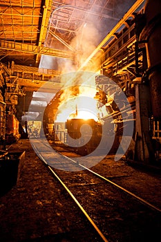 Production process in the steel mill