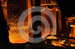 Production process in the steel mill. Arc furnace