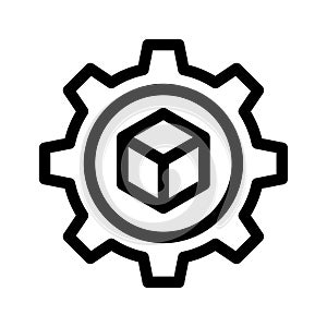 production process vector line icon