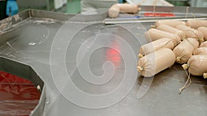 Production processes taking place at a poultry farm, producing meat products such as sausages, meat, frankfurters