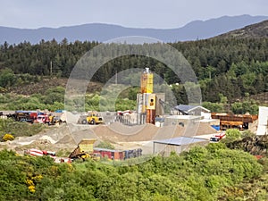 Production site of sand and gravel close to Muckish Mountain, County Donegal, Ireland