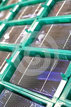 Production of solar cells - wafer modules for final assembly