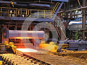 Production of the steel sheet. photo