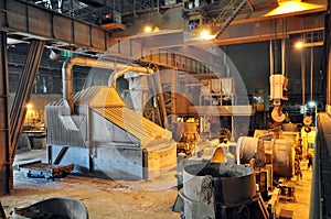 Production of steel in a steel mill - production in heavy industry