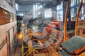 Production of steel in a steel mill - production in heavy industry