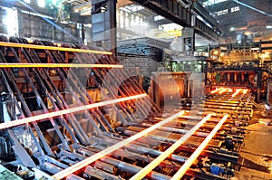 Production of steel in a steel mill - production in heavy industry