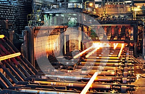 Production of steel in a steel mill - production in heavy industry