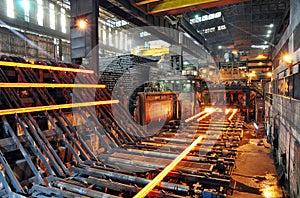 Production of steel in a steel mill - production in heavy industry