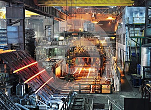 Production of steel in a steel mill - production in heavy industry