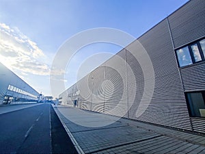 Production and storage halls in the industrial zone