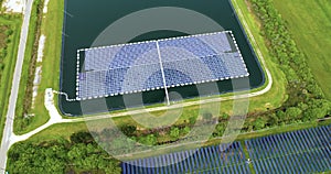 Production of sustainable photovoltaic electricity on water surface with zero emission. Floating solar panels at