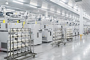 Production of threads in a textile factory