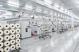 Production of threads in a textile factory