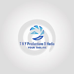 Productions & Media vector logo design