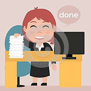 Productive business woman vector