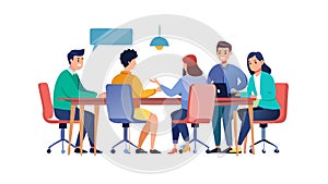 Productive Group Brainstorming & Idea Generation, vector design Generative AI