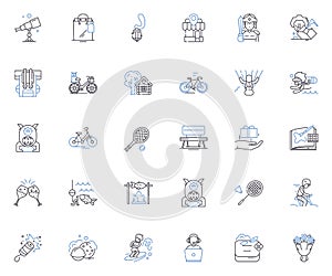 Productive line icons collection. Efficient, Focused, Driven, Organized, Productivity, Goal-oriented, Prioritized vector