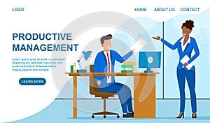 Productive Management concept web template