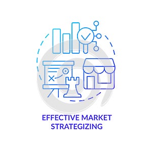 Productive market strategizing blue gradient concept icon