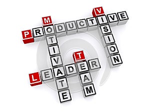 Productive motivate leader team vision on white