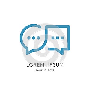 Productive talk bold outline logo