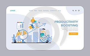 Productivity boosting concept. Flat vector illustration