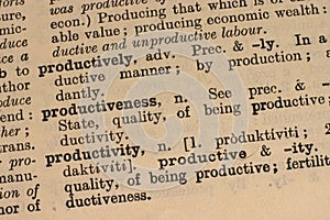 Productivity - business word