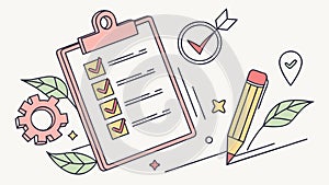 Productivity Checklist: Project Management & Task Completion Icon, vector design Generative AI