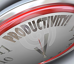 Productivity Clock Increase Efficiency Output More Done Less Tim