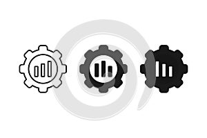 Productivity , diagram bar with gear icon. Vector illustration