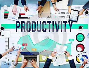 Productivity Efficiency Figures Work Flow Concept