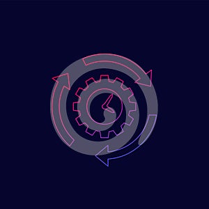 Productivity and efficiency, thin line icon