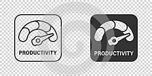 Productivity icon in flat style. Process strategy vector illustration on isolated background. Seo analytics sign business concept