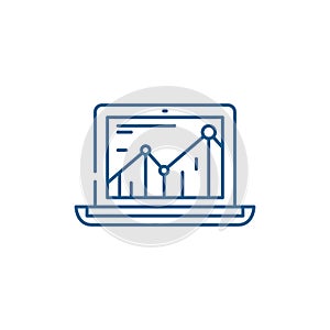 Productivity increase line icon concept. Productivity increase flat  vector symbol, sign, outline illustration.