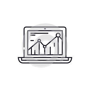 Productivity increase line icon concept. Productivity increase vector linear illustration, symbol, sign