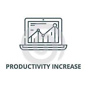 Productivity increase vector line icon, linear concept, outline sign, symbol