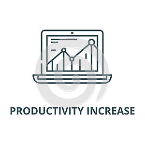 Productivity increase vector line icon, linear concept, outline sign, symbol