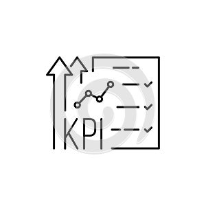 productivity metrics like thin line kpi black icon