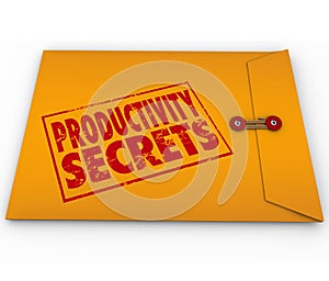 Productivity Secrets Yellow Envelope Tips Help Advice