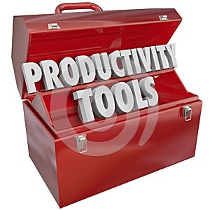 Productivity Tools Words Toolbox Efficient Working Skills Knowledge