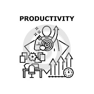 Productivity Vector Concept Black Illustration