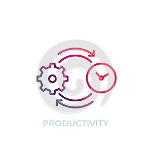 Productivity vector icon, line art