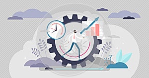 Productivity vector illustration. Job performance flat tiny persons concept