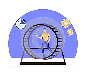 Productivity vector illustration. Job performance flat tiny persons concept. Efficient time and task