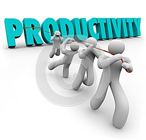 Productivity Word Pulled Lifted Workers Improve Increase Output